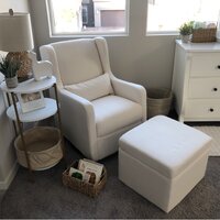 Adrian swivel glider discount with storage ottoman